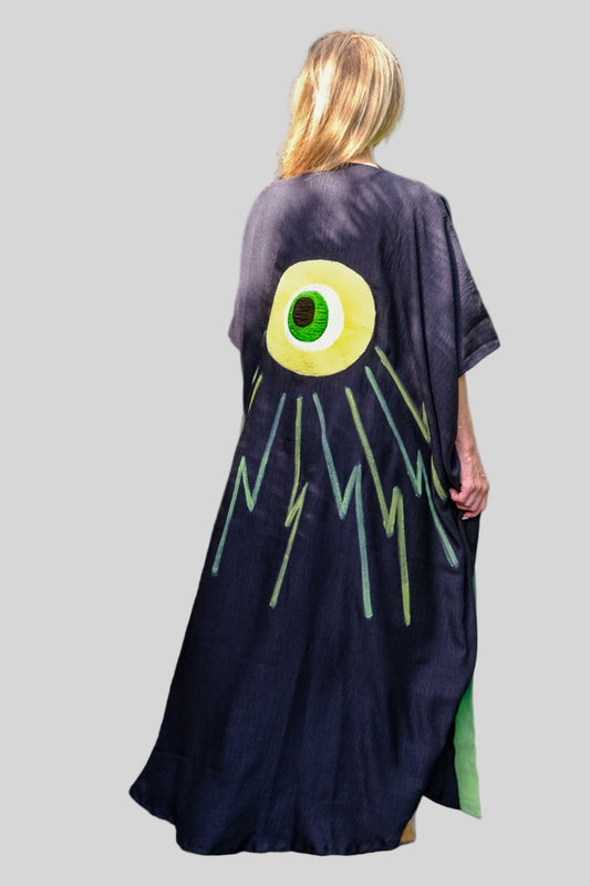 Hera Abaya - Black, Yellow, & Green