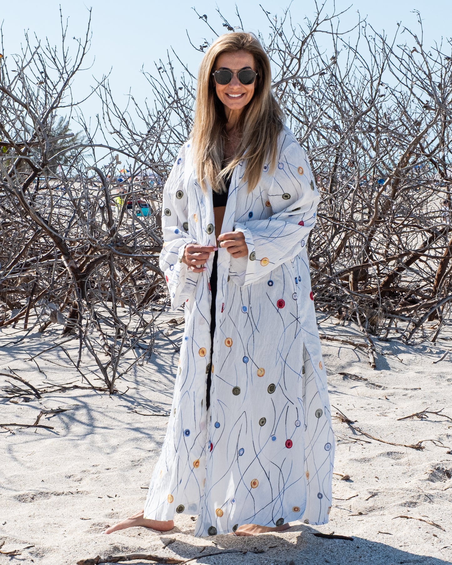 Dotty White Abaya