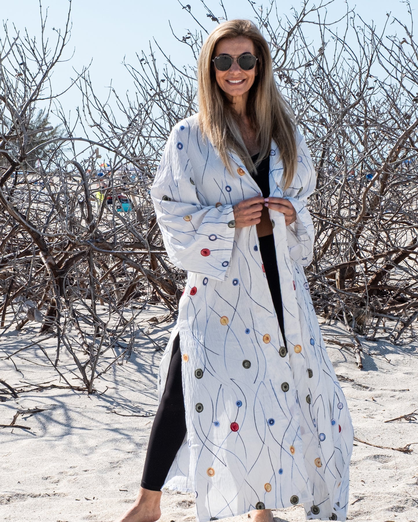 Dotty White Abaya