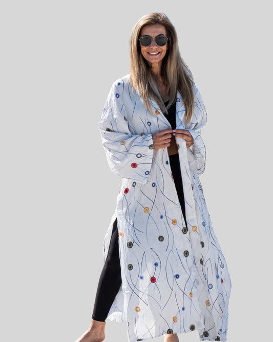 Dotty White Abaya
