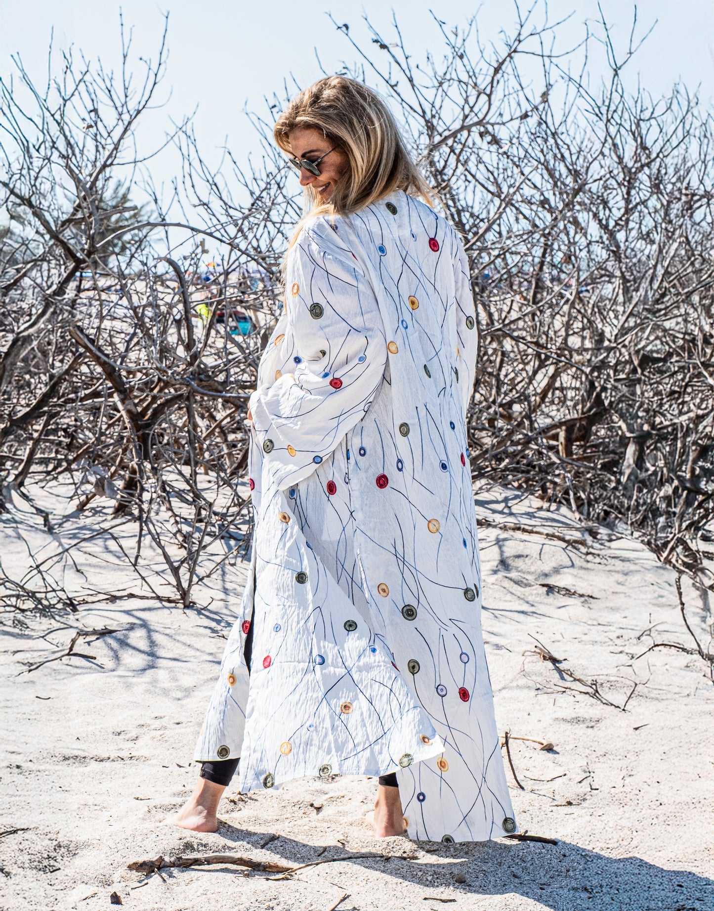 Dotty White Abaya