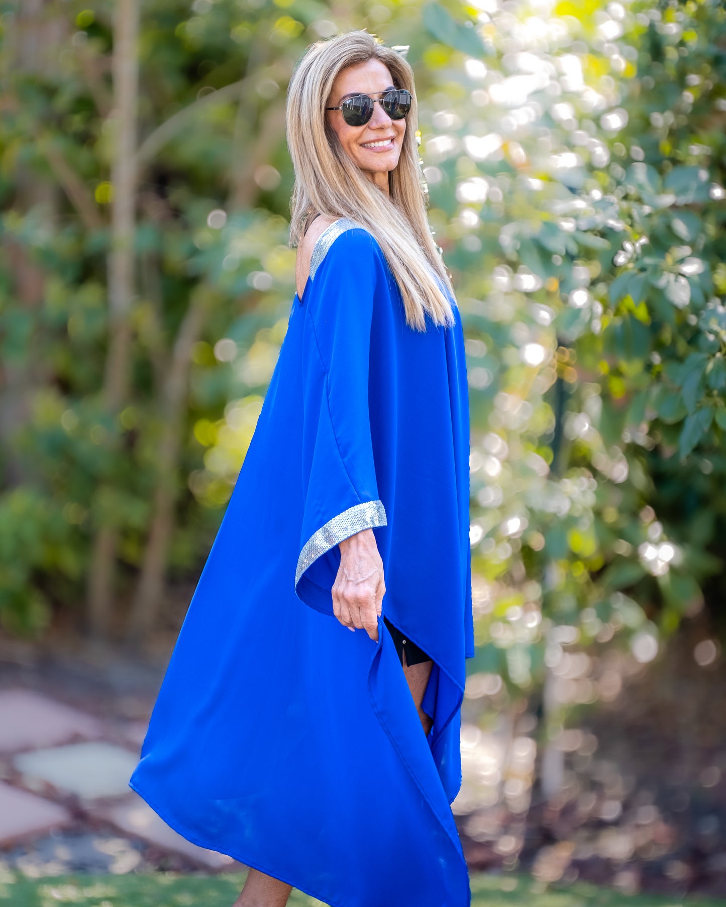 Tina Abaya Senquined Royal Blue