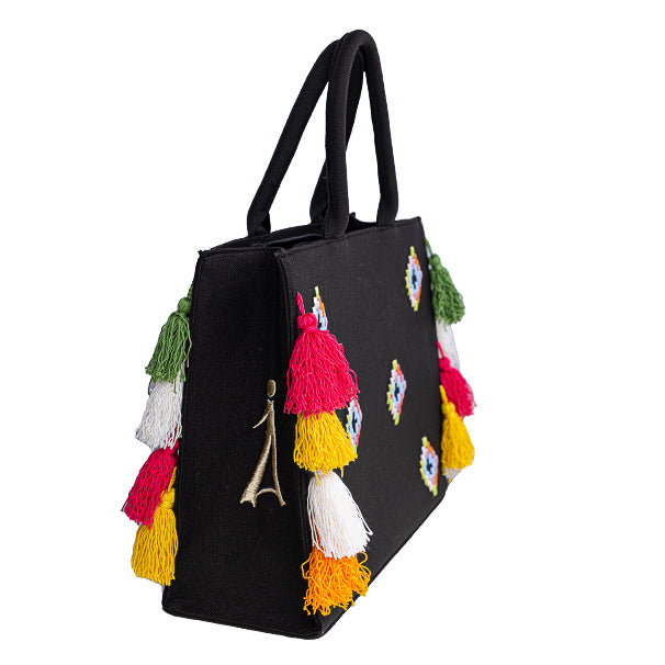 Dena Black Tote Bag
