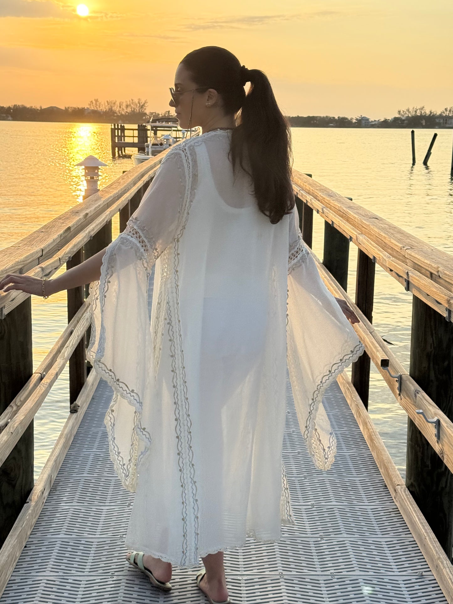 Jasmine Kimono - Ivory & Gold