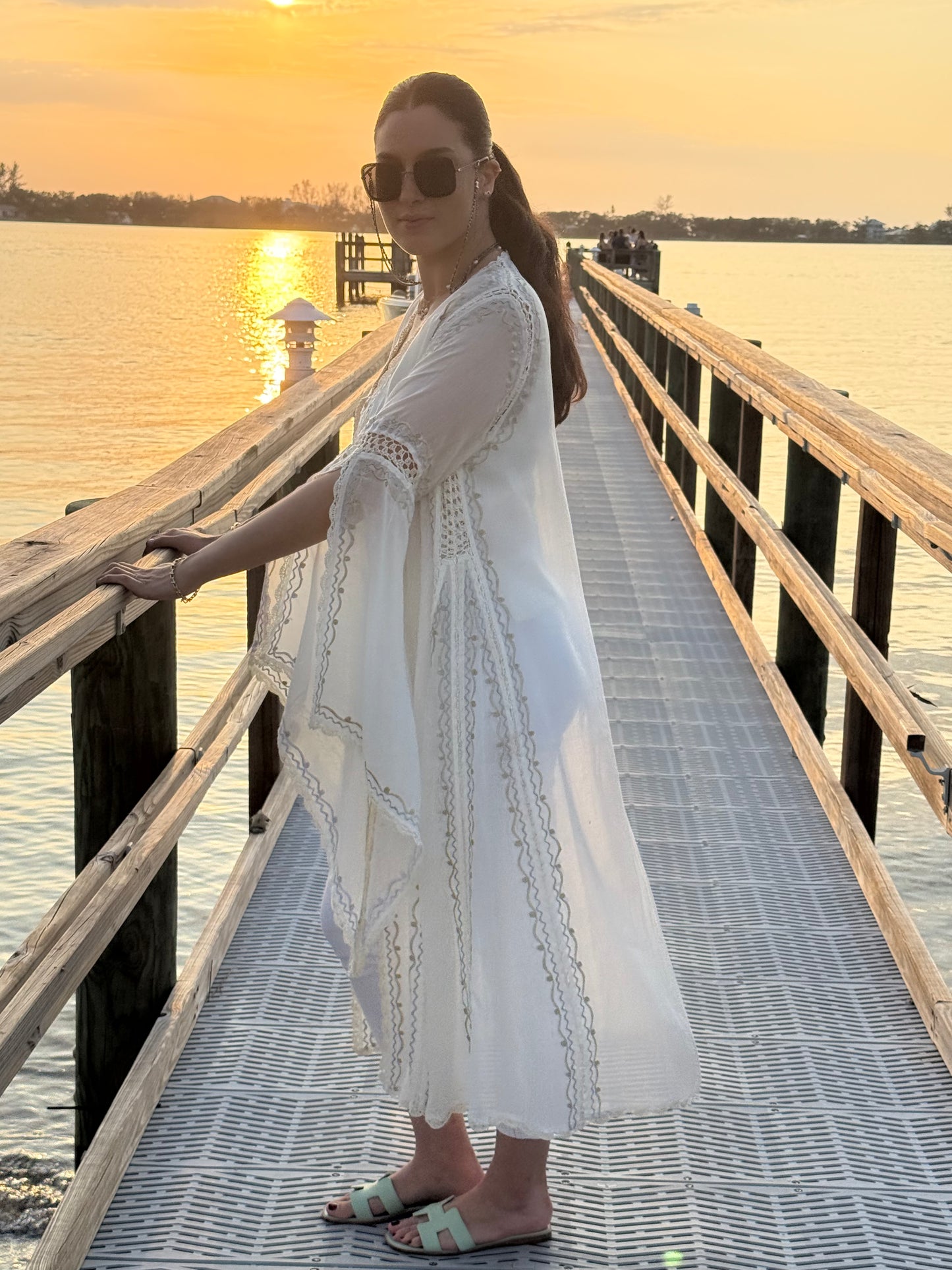 Jasmine Kimono - Ivory & Gold
