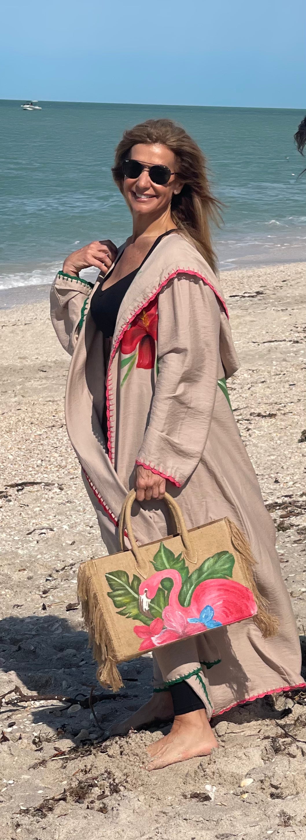 Flamingo Abaya sand