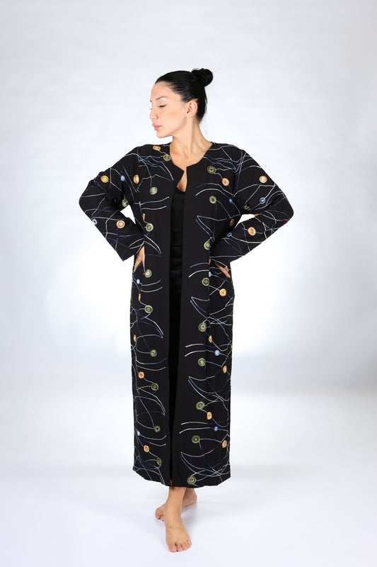 Dotty Black Abaya
