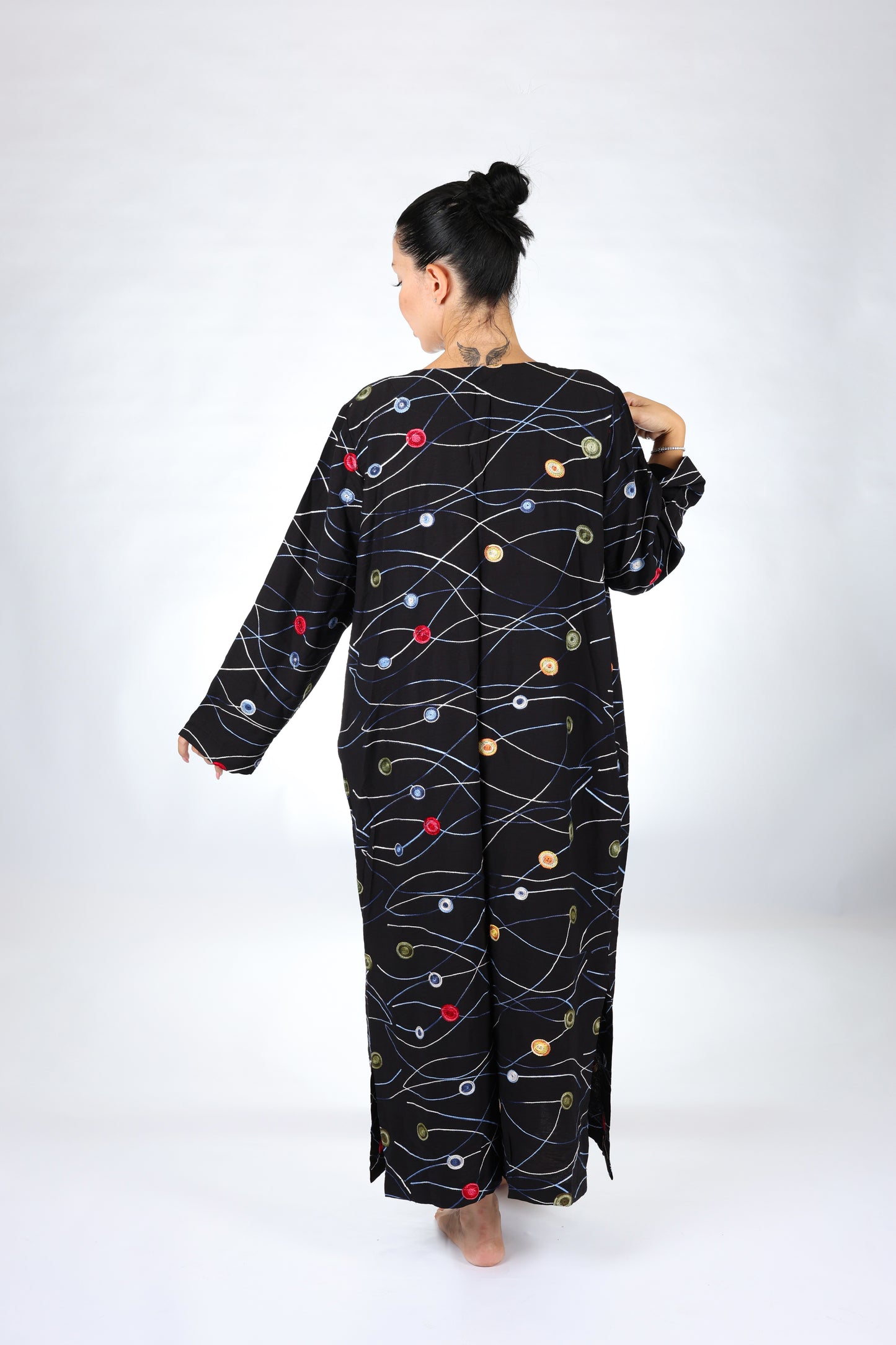 Dotty Black Abaya