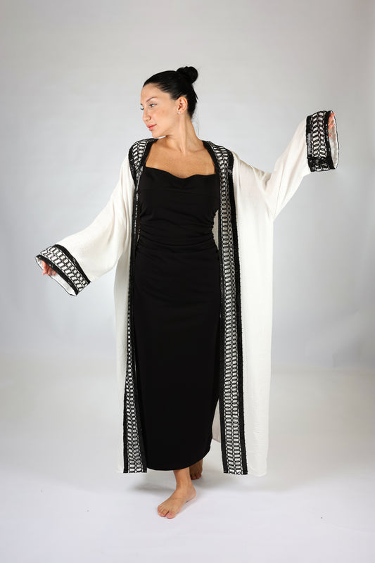 Mila Abaya White and Black