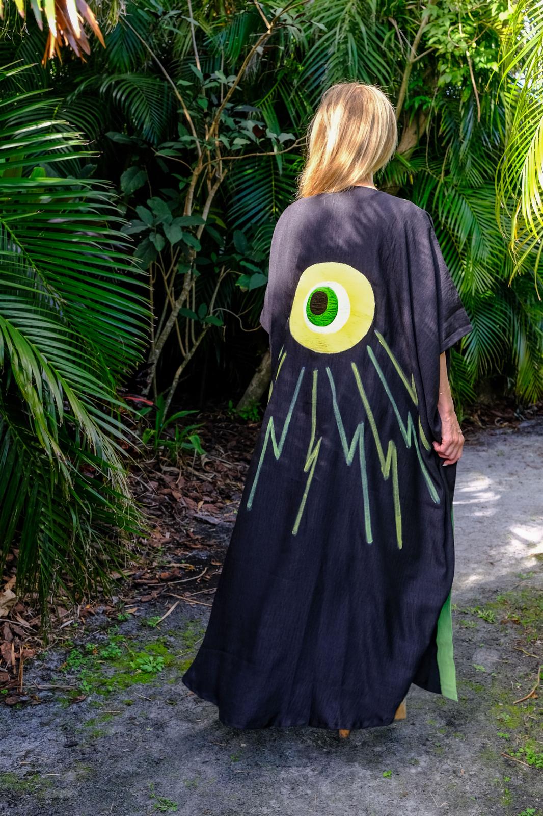 Hera Abaya - Black, Yellow, & Green