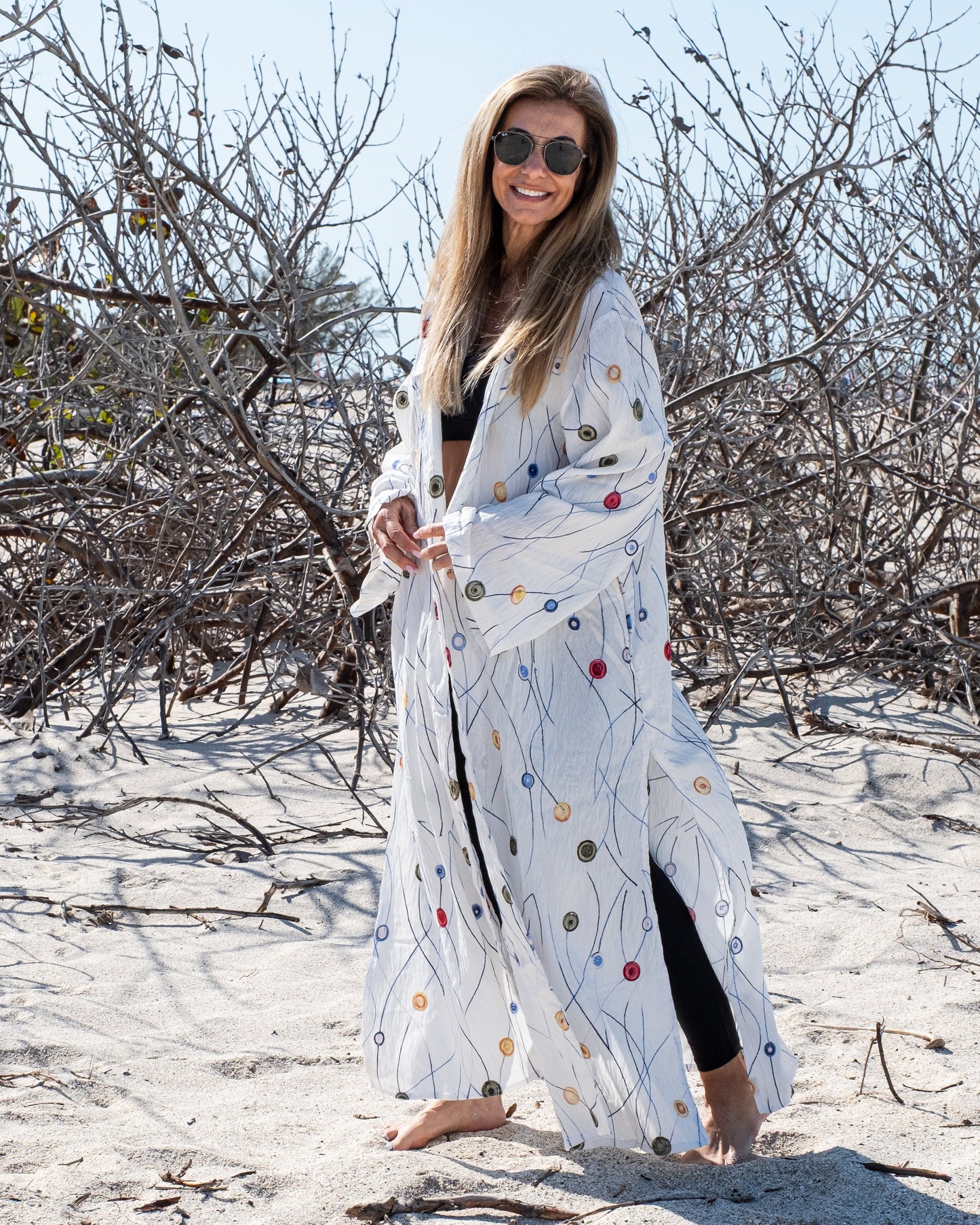 Dotty White Abaya