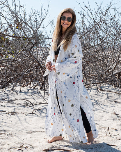 Dotty White Abaya