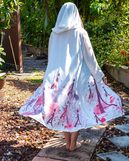 Abaya Signature Kimono - Cream & Pink