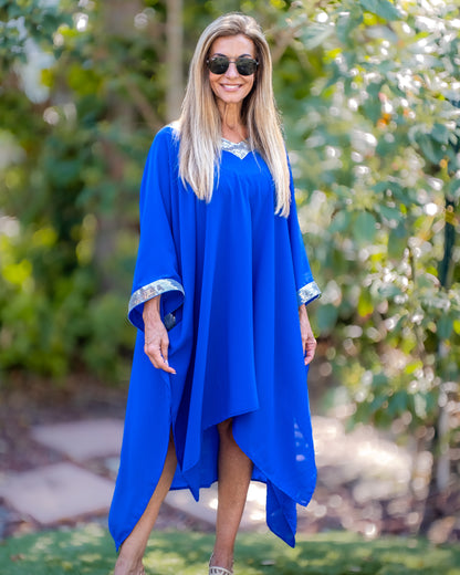 Tina Abaya Senquined Royal Blue