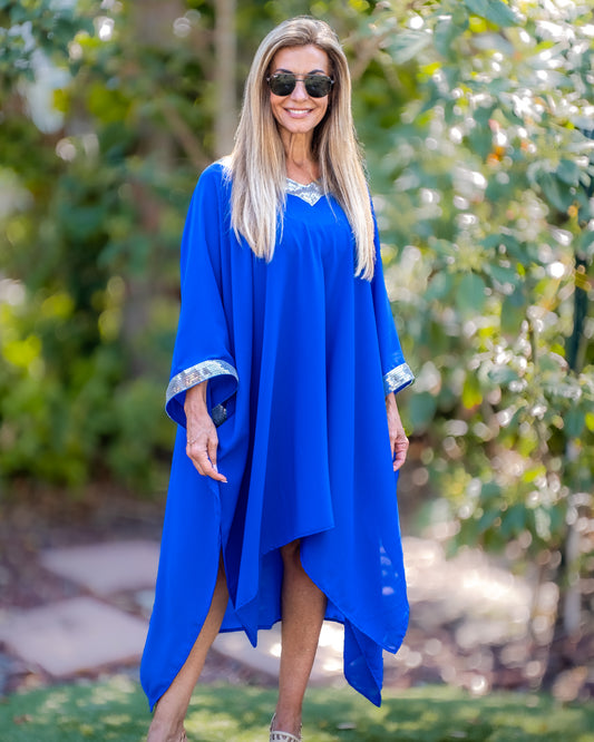 Tina Abaya Senquined Royal Blue