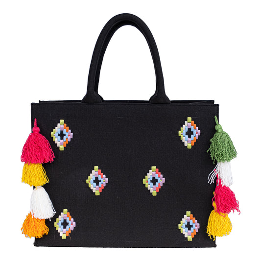 Dena Black Tote Bag