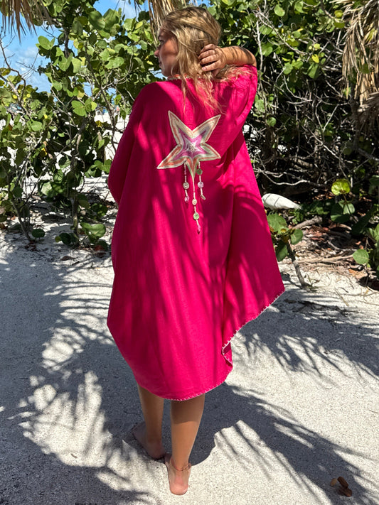 Ester Abaya - Fuchsia and Orange