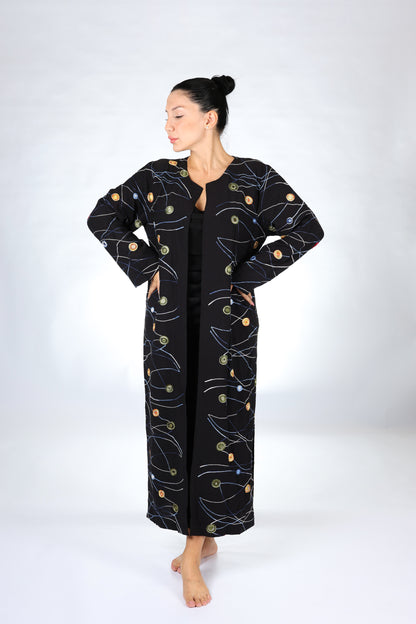 Dotty Black Abaya
