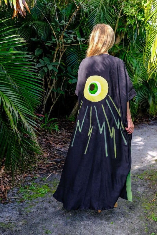 Hera Abaya - Black, Yellow, & Green
